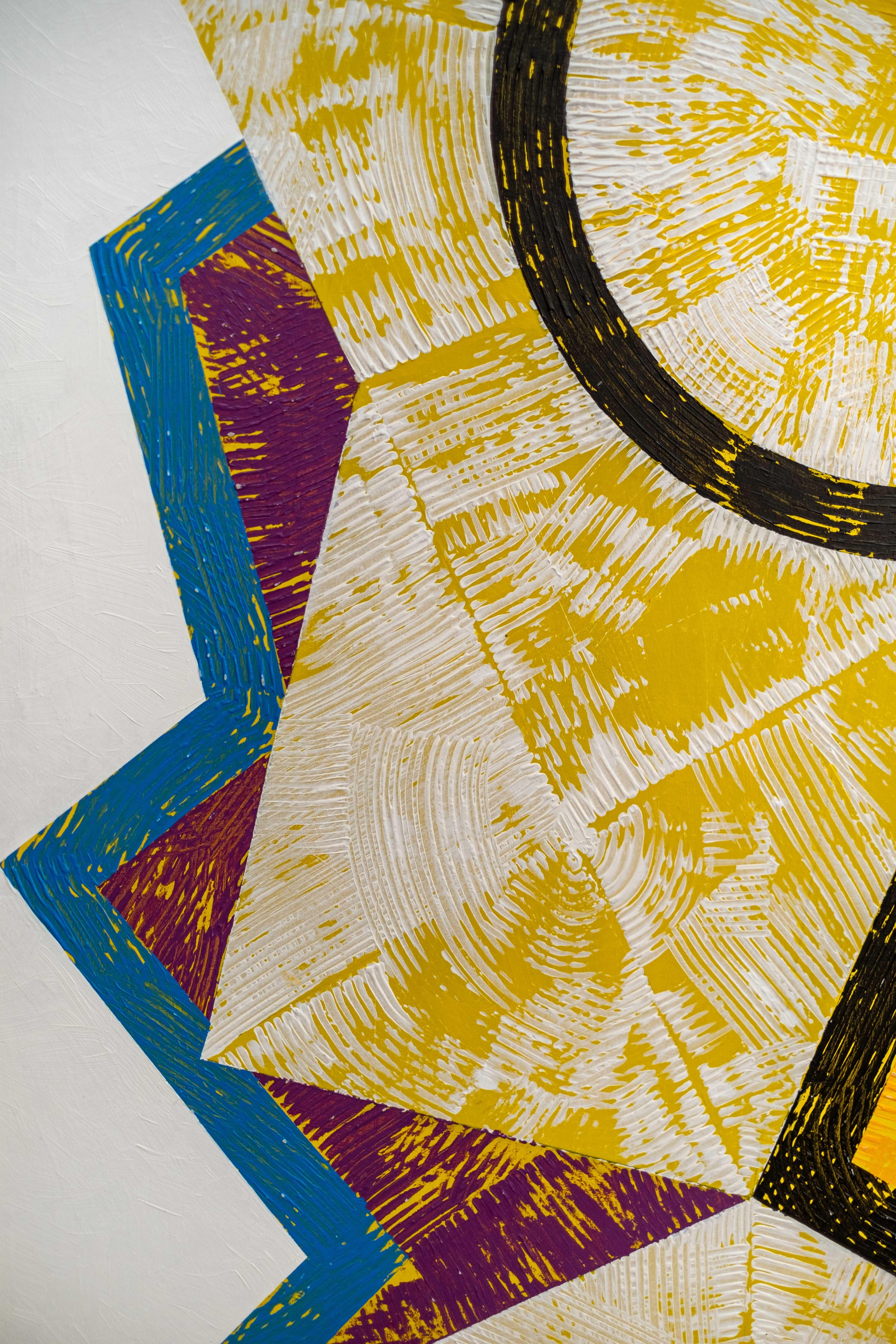 Current Split - farbenfroh, zeitgenössisch, geometrisch abstrakt, Acryl auf Karton im Angebot 7