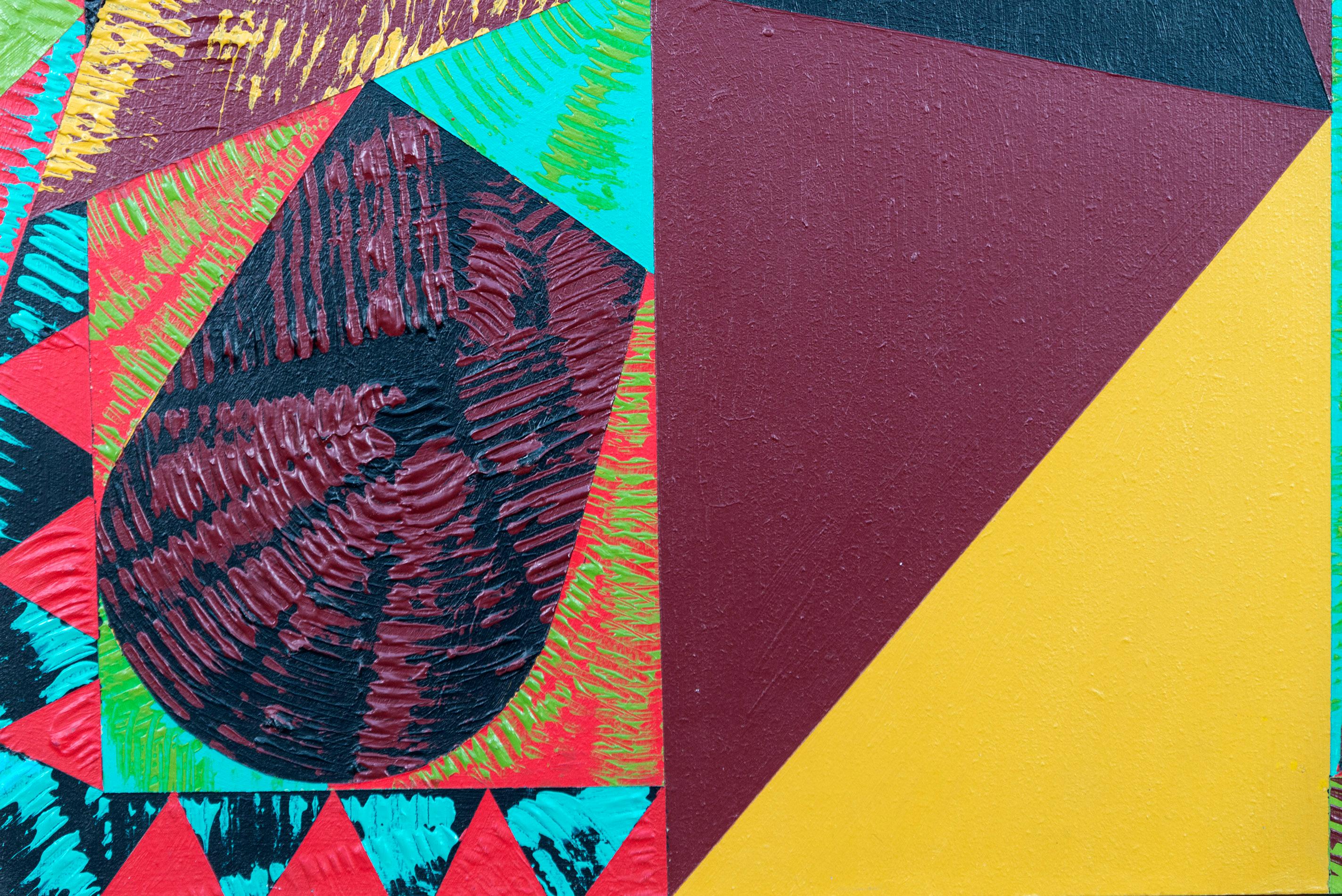 Currents#1 - kühn, bunt, zeitgenössisch, geometrisch abstrakt, Acryl auf Karton (Abstrakt), Painting, von Yvonne Lammerich