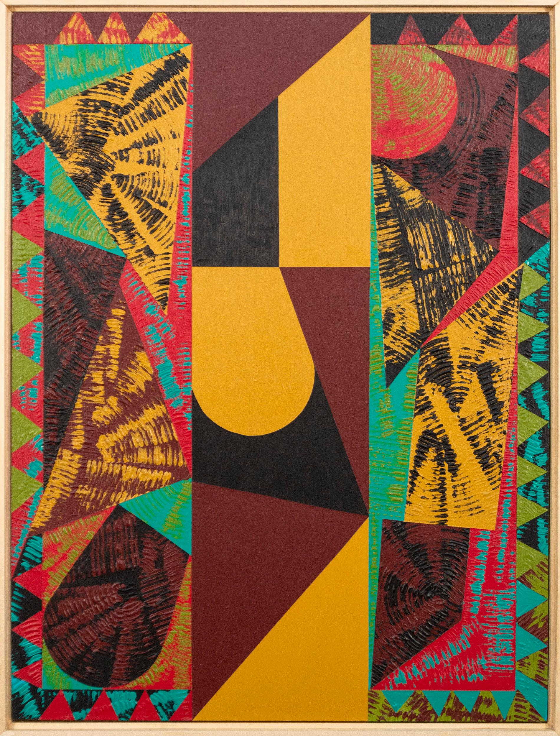 Yvonne Lammerich Abstract Painting – Currents#1 - kühn, bunt, zeitgenössisch, geometrisch abstrakt, Acryl auf Karton