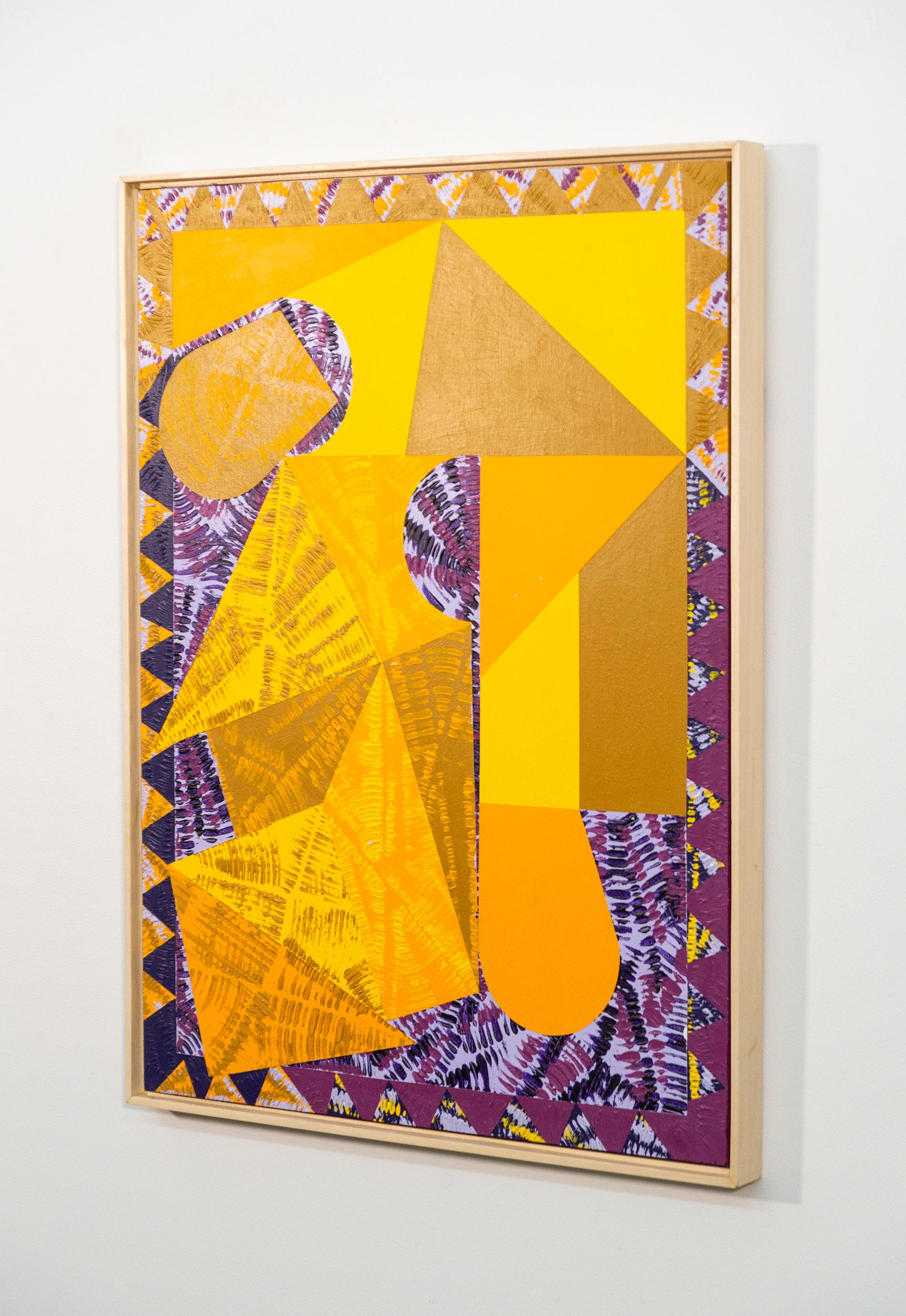 Seit Jahrzehnten stellt Yvonne Lammerich stimmungsvolle zeitgenössische Kunstwerke her, die international ausgestellt werden. Diese Serie farbenfroher grafischer Acrylbilder zeigt ihren meisterhaften Sinn für Farbe und Form. Geometrische Formen in