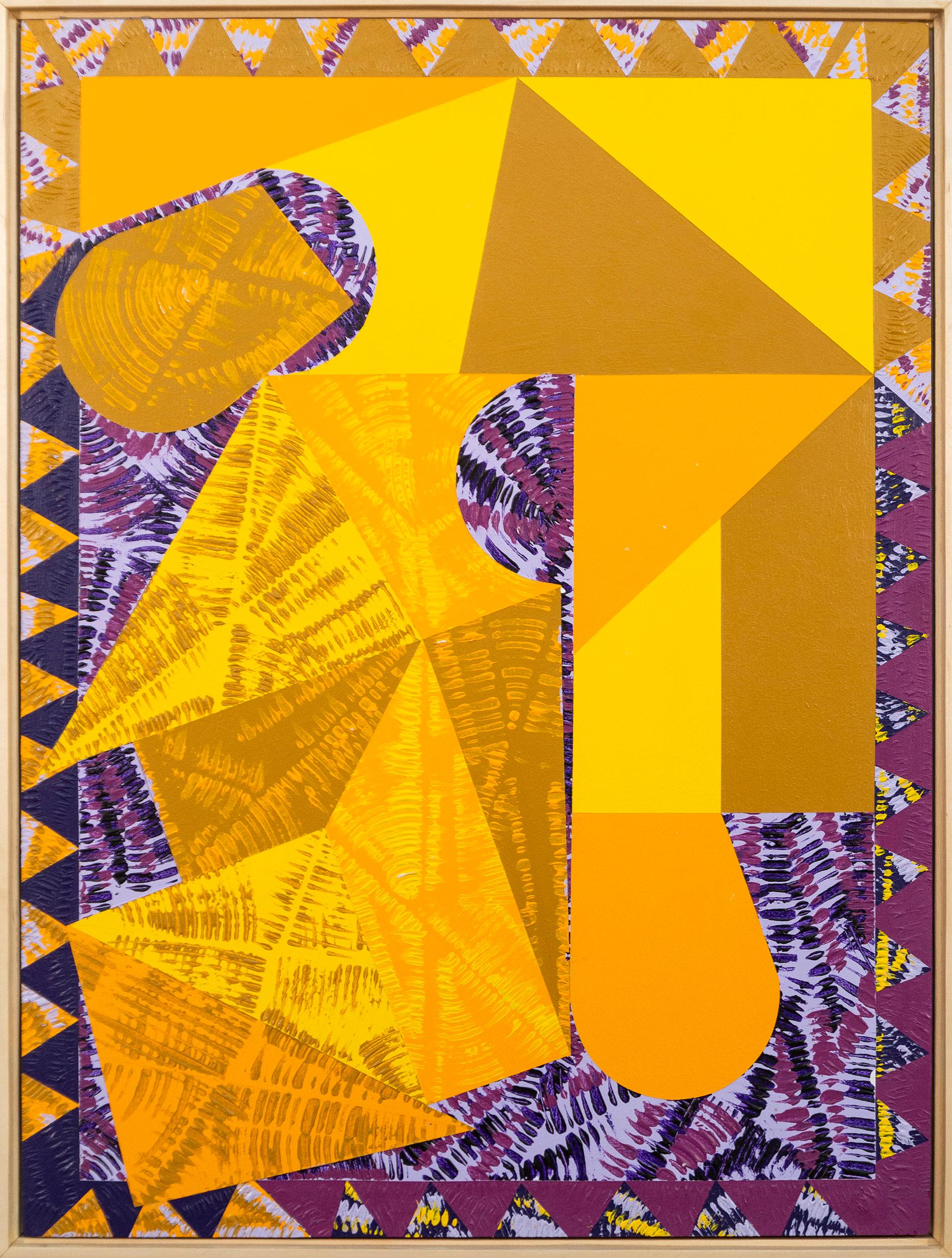 Currents#11 - kühn, bunt, zeitgenössisch, geometrisch abstrakt, Acryl auf Karton – Painting von Yvonne Lammerich