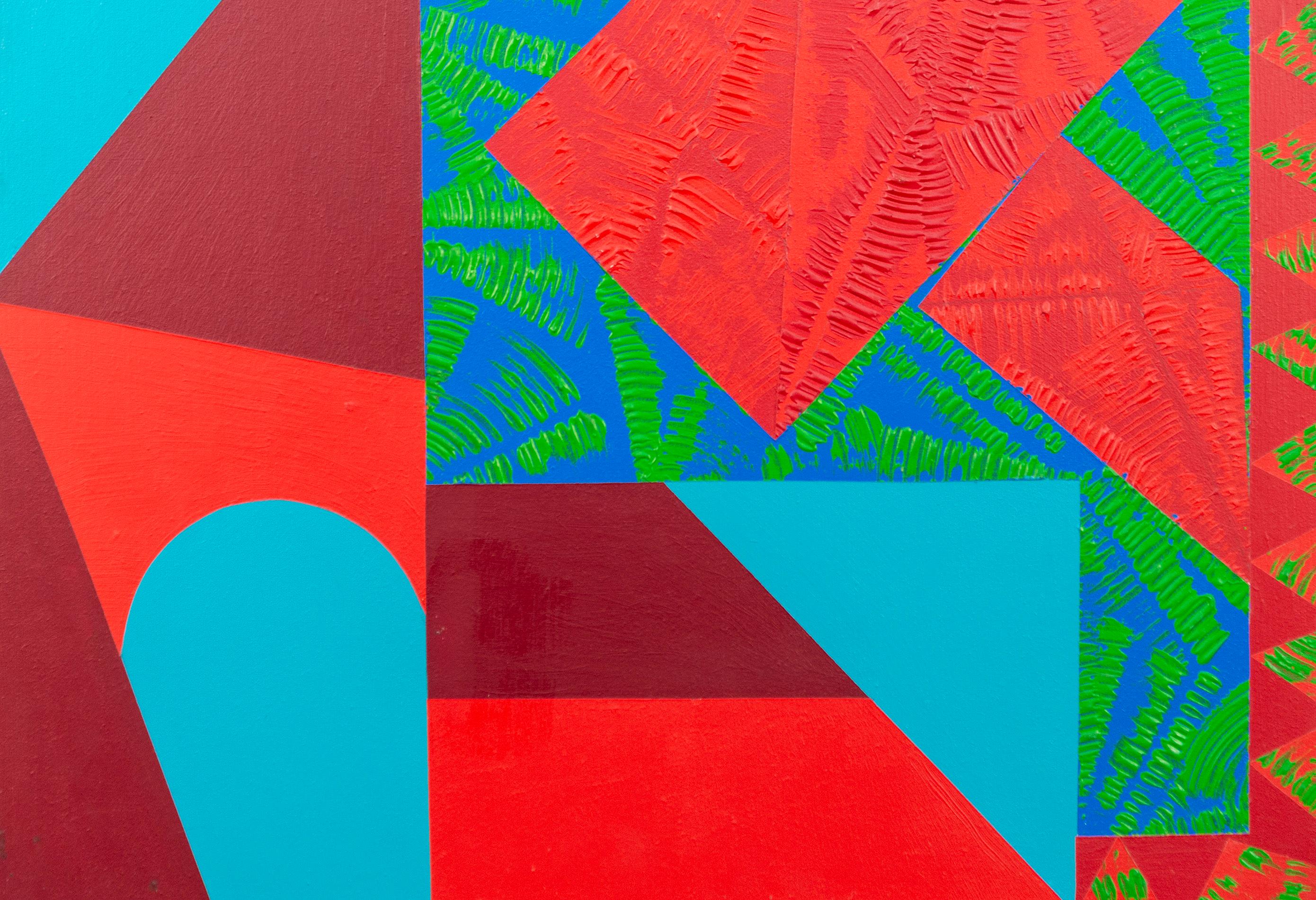 Currents#4 - kühn, bunt, zeitgenössisch, geometrisch abstrakt, Acryl auf Karton (Abstrakt), Painting, von Yvonne Lammerich