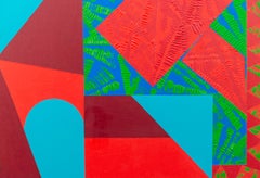 Current#4 - abstrait géométrique audacieux, coloré, contemporain, acrylique sur panneau