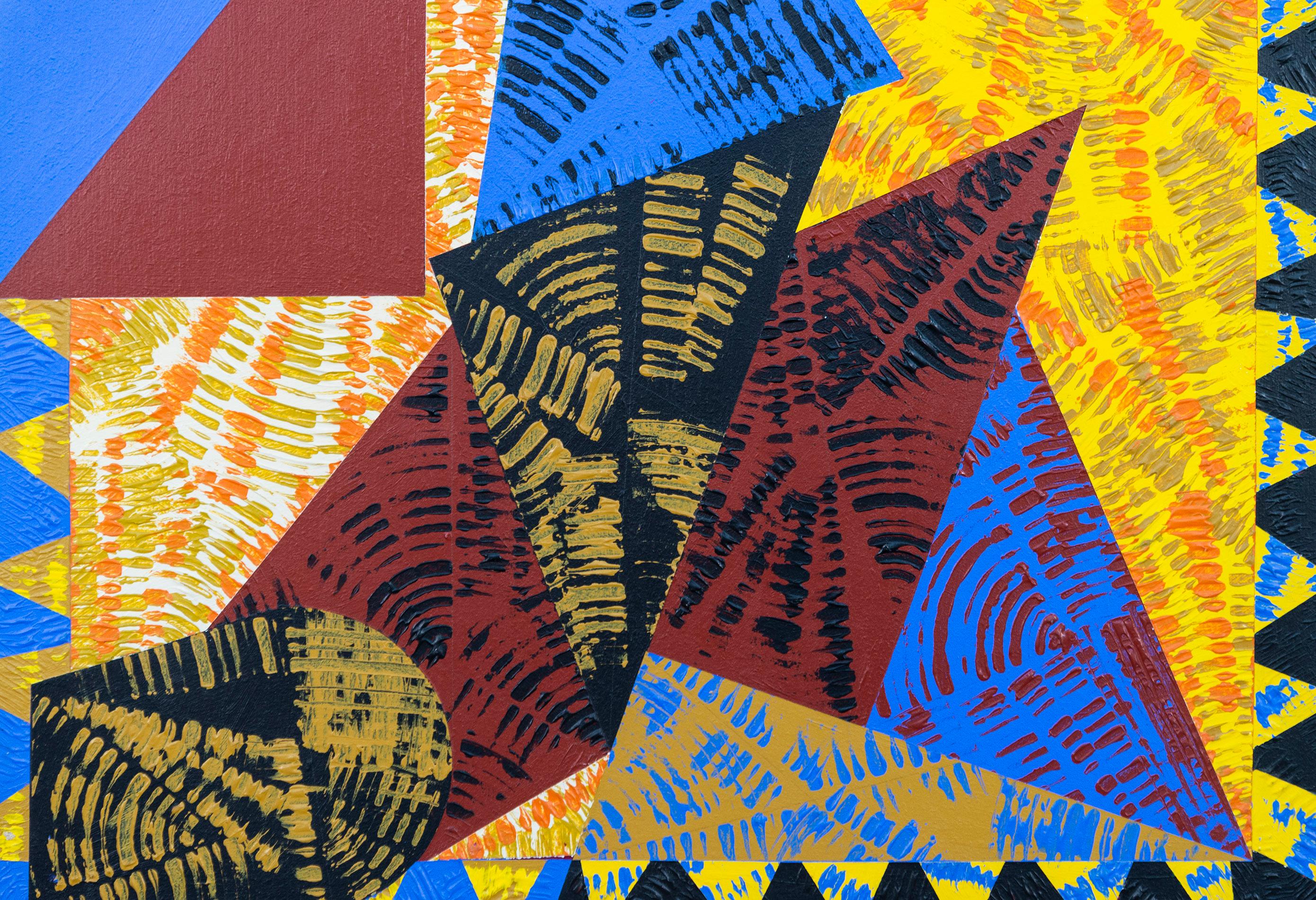 Currents#9 - kühn, bunt, zeitgenössisch, geometrisch abstrakt, Acryl auf Karton (Abstrakt), Painting, von Yvonne Lammerich