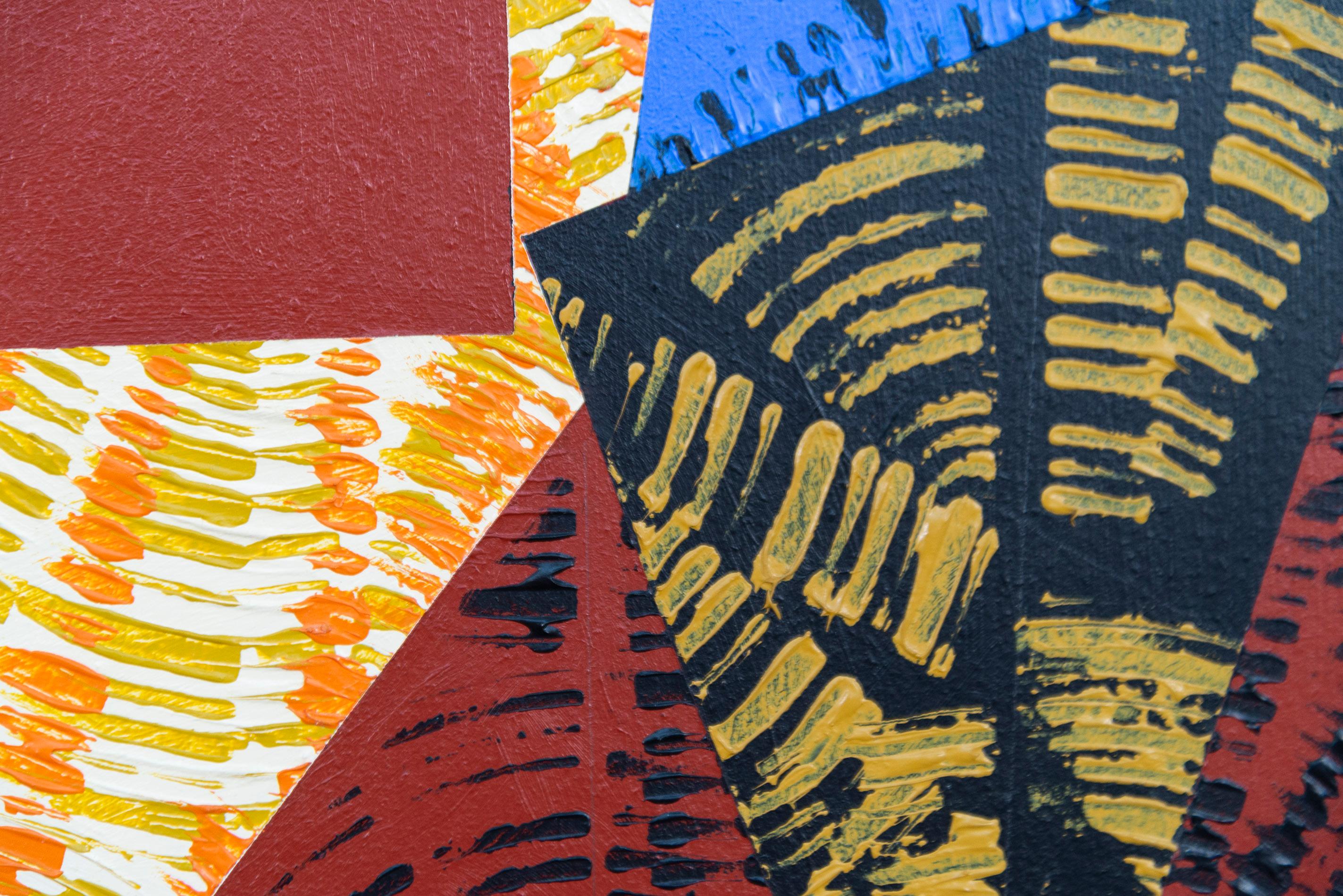Seit Jahrzehnten produziert Yvonne Lammerich stimmungsvolle zeitgenössische Kunstwerke, die international ausgestellt werden. Diese Serie farbenfroher grafischer Acrylbilder zeigt ihren meisterhaften Sinn für Farben und Formen. Geometrische Formen