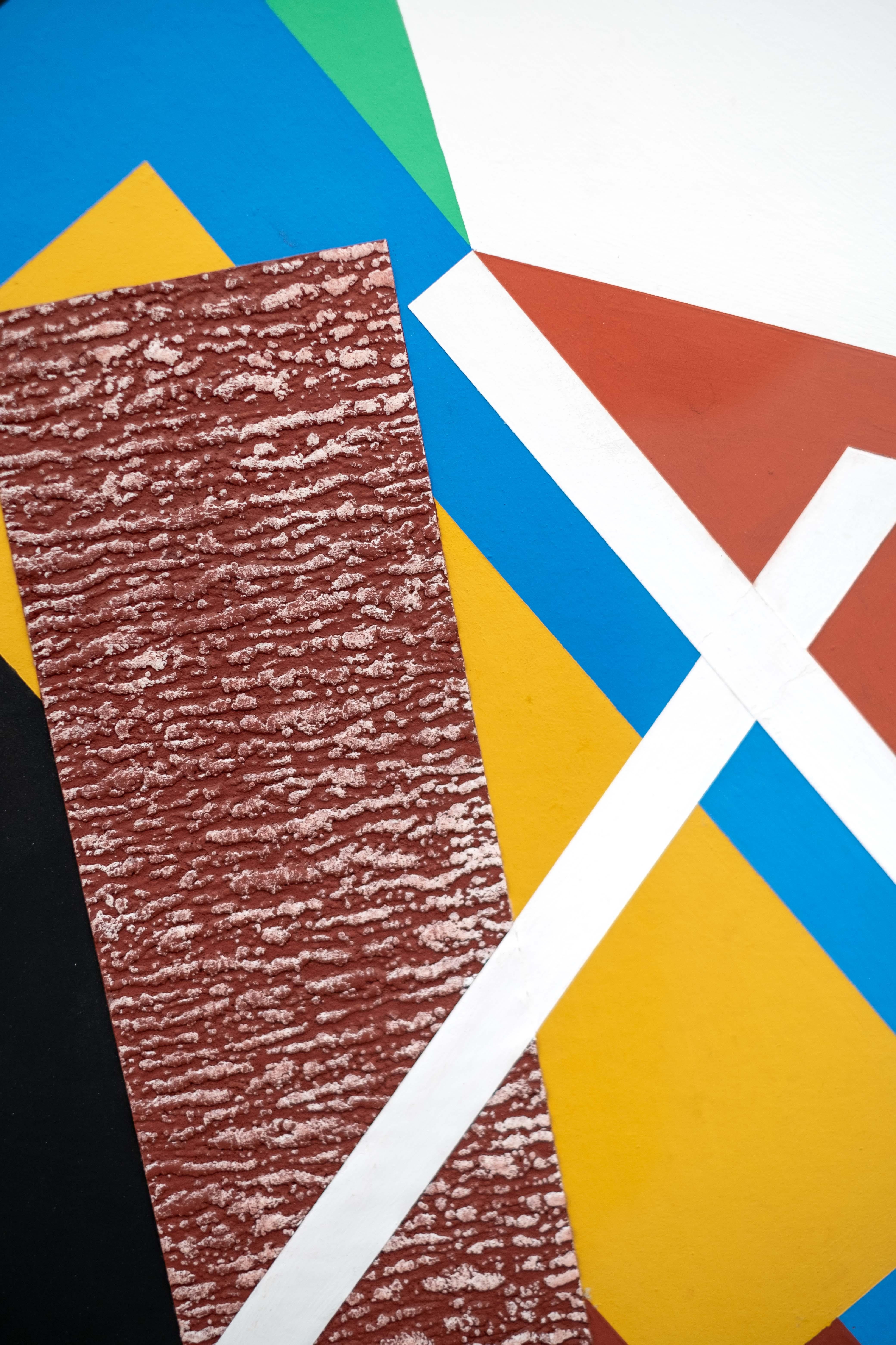 Giorno-Notte, Cnosso - astratto, contemporaneo, gouache e collage di carta su tavola - Abstract Painting Beige di Yvonne Lammerich
