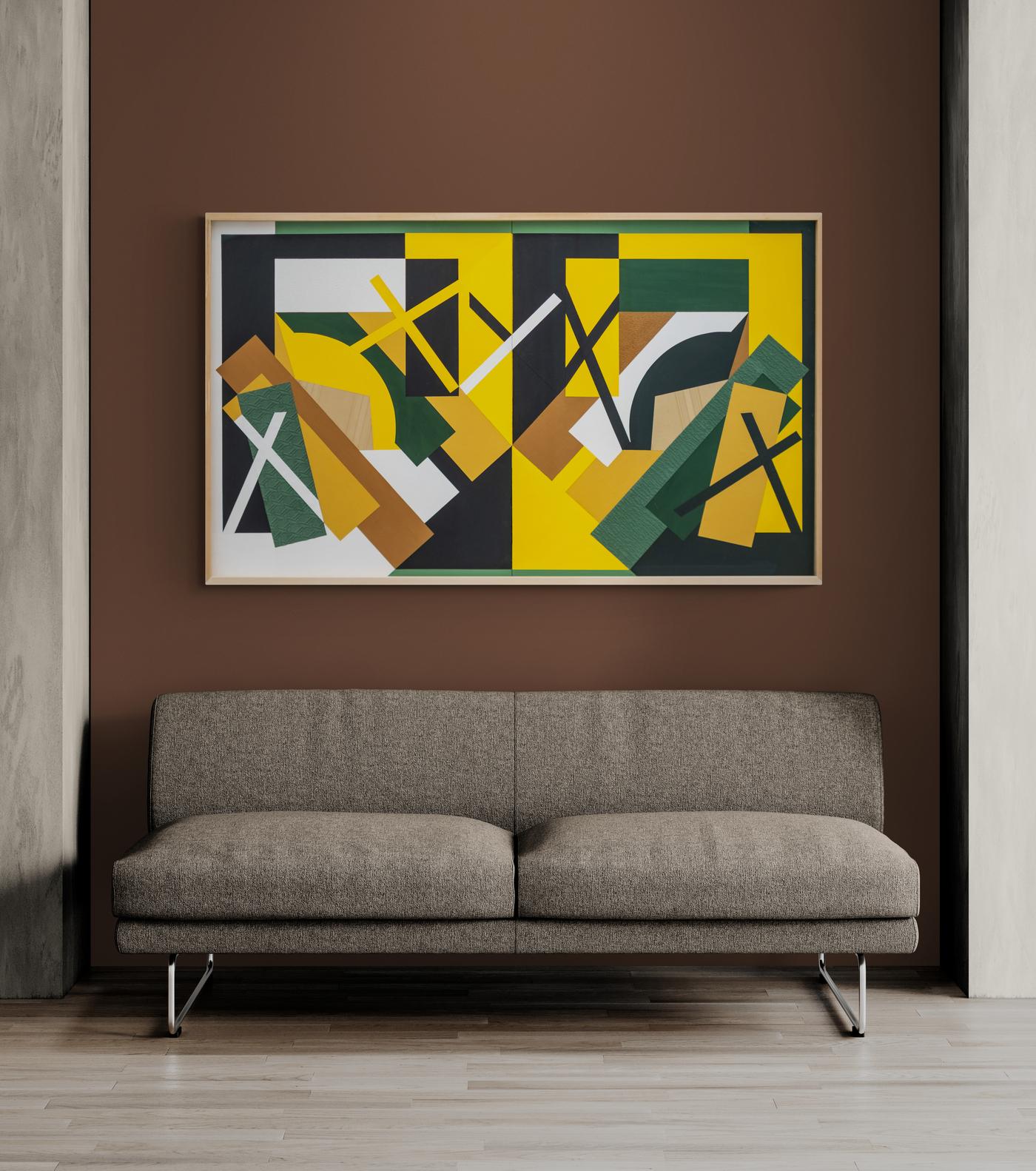 Jour-Nuit, Oliver - abstrait, contemporain, gouache et collage de papier sur panneau en vente 6