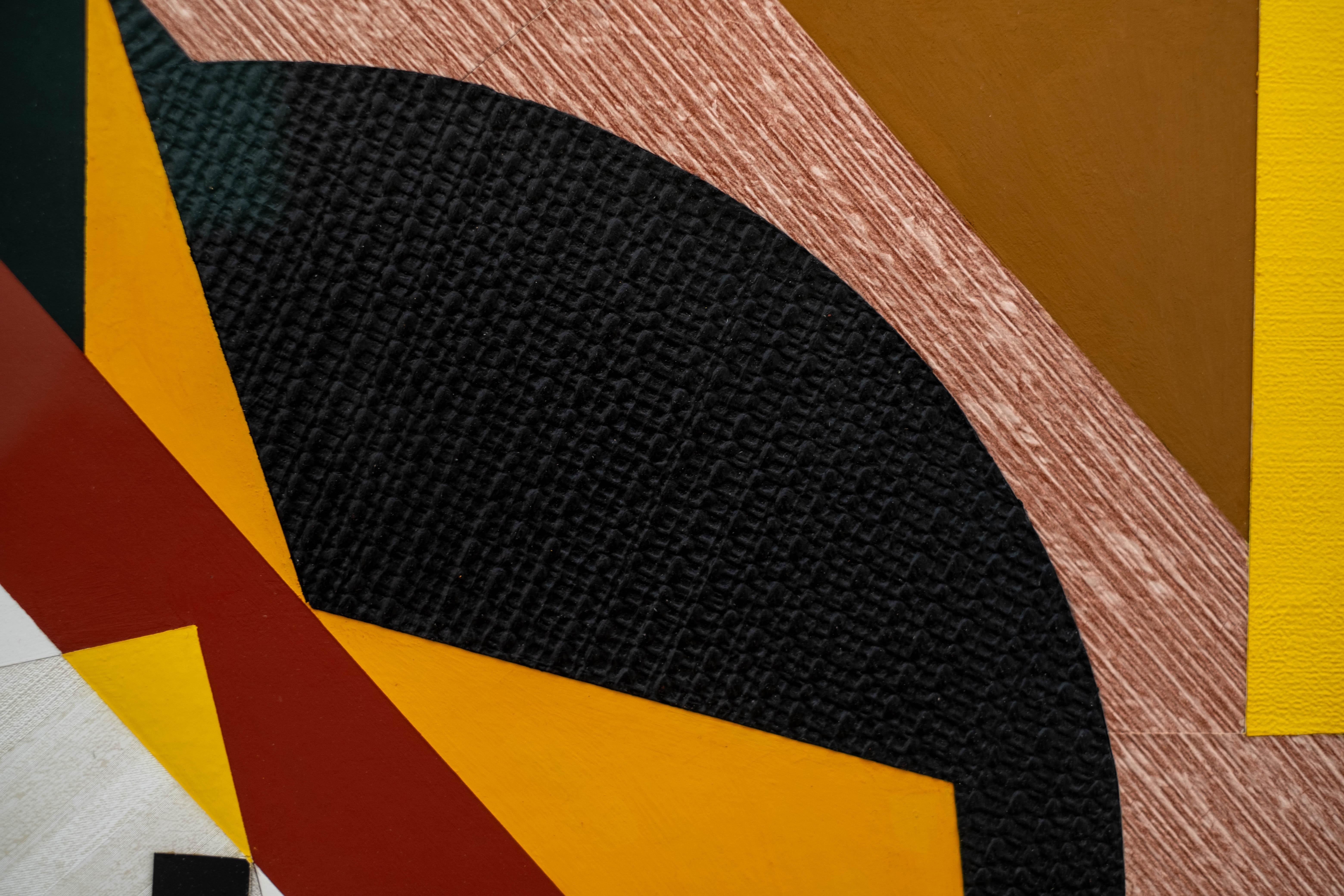 Jour-Nuit, Soleil - abstrait, contemporain, gouache et collage de papier sur carton en vente 2