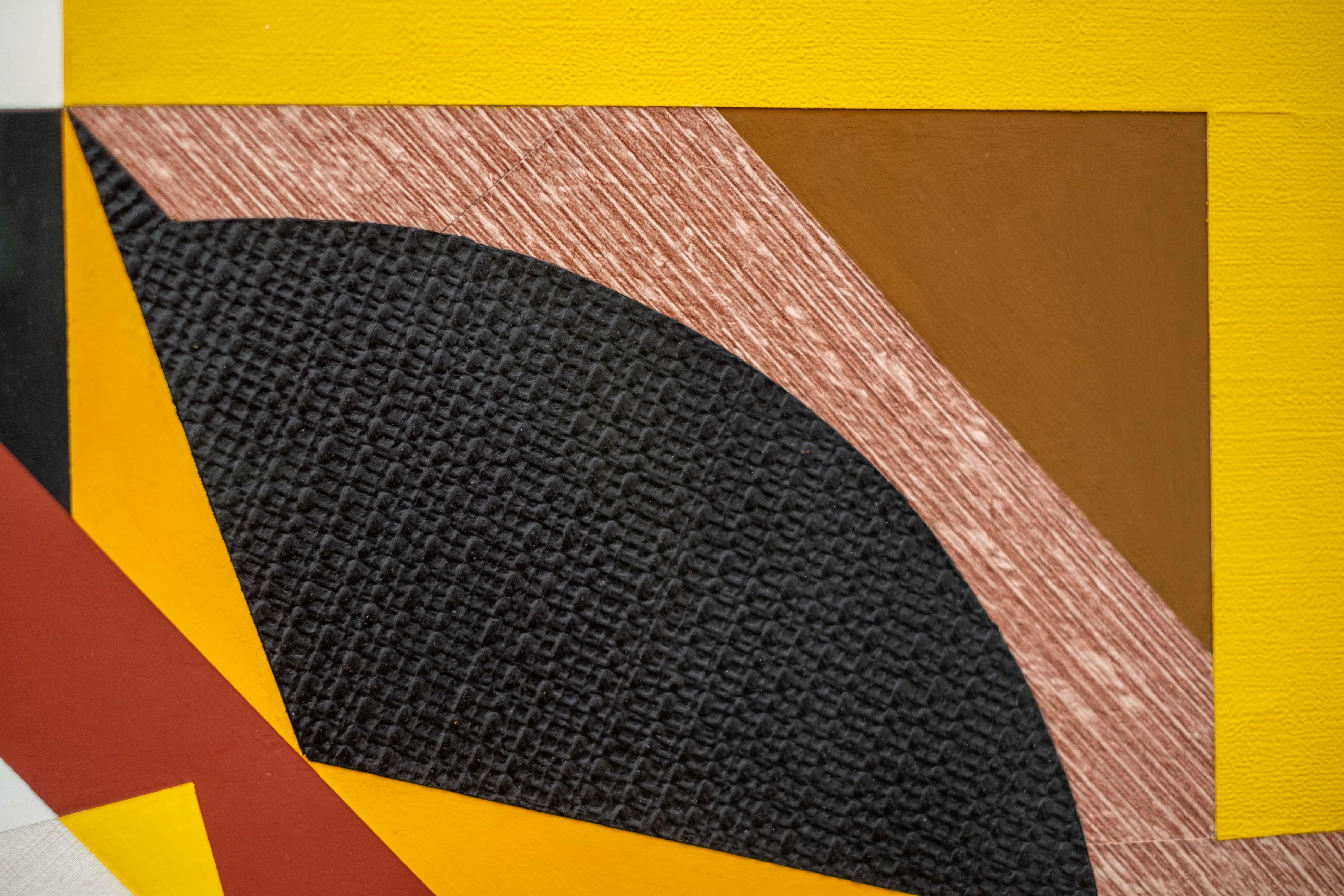 Jour-Nuit, Soleil - abstrait, contemporain, gouache et collage de papier sur carton en vente 5