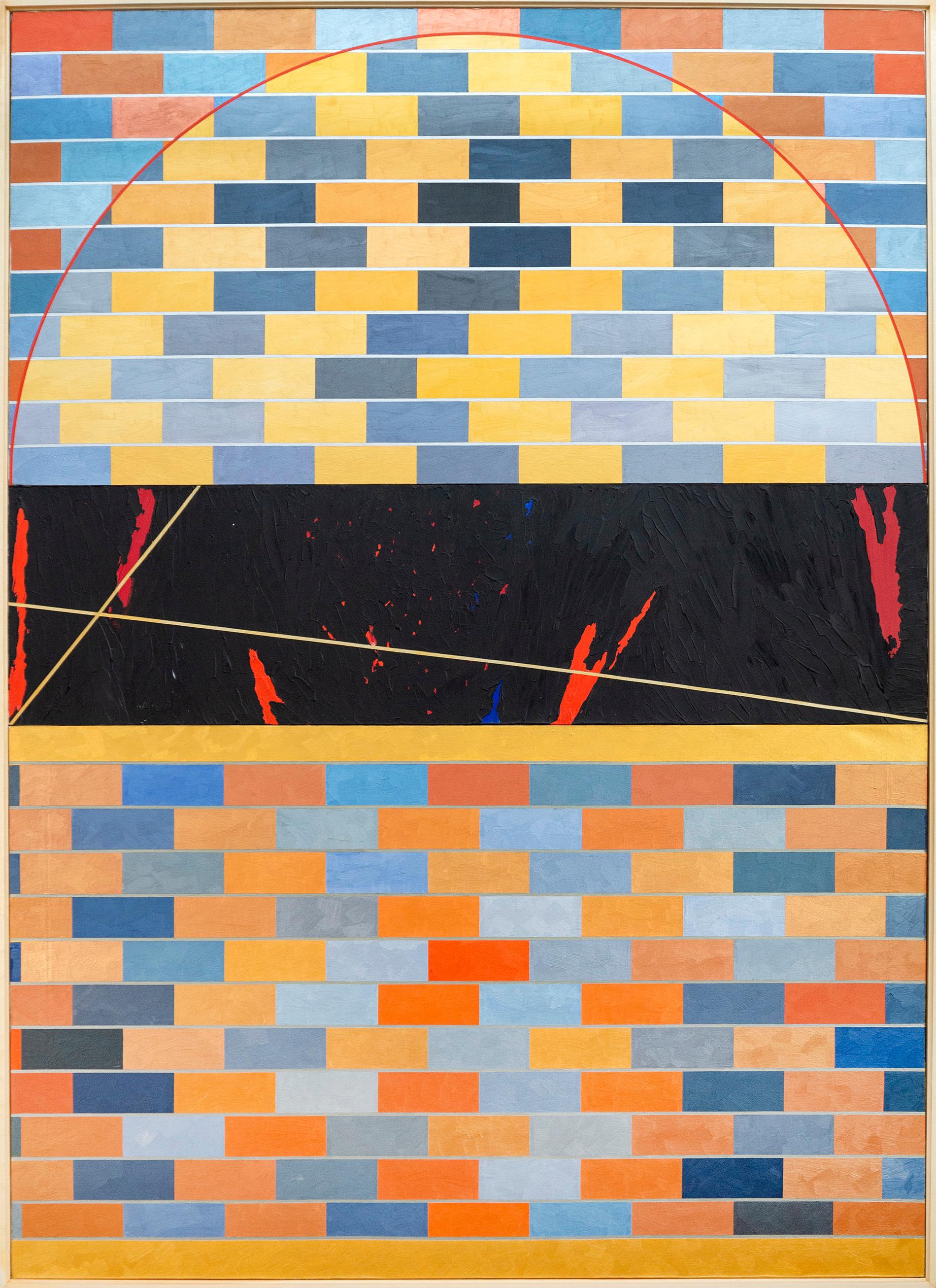 QED Gravity #2 - grand, coloré, contemporain, abstrait, acrylique sur toile - Painting de Yvonne Lammerich