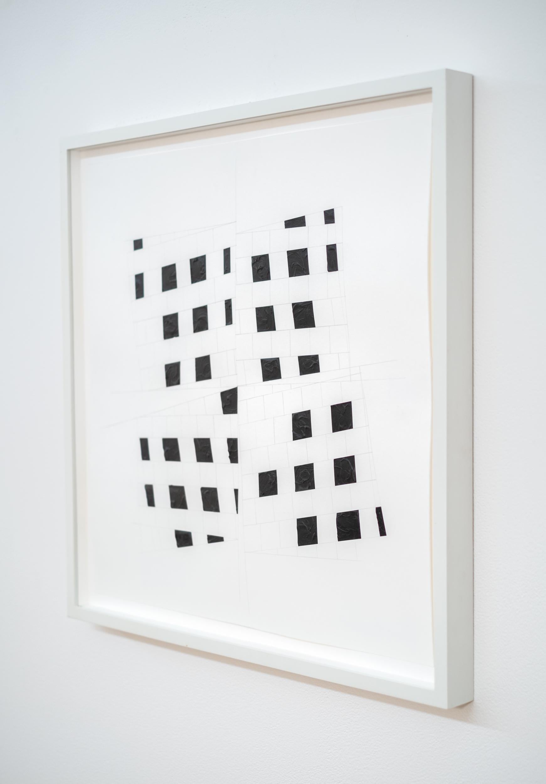 Time Space Zone #2 - astratto contemporaneo e geometrico,  matita, acrilico su carta in vendita 2