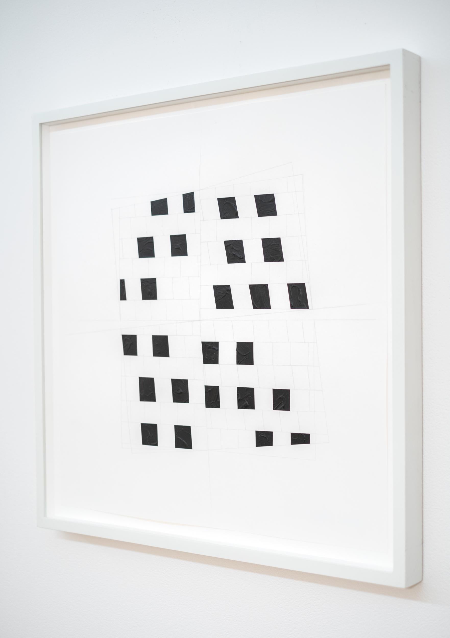 Time Space Zone #3 - zeitgenössische, geometrische Abstraktion,  Bleistift, Acryl auf Papier im Angebot 3