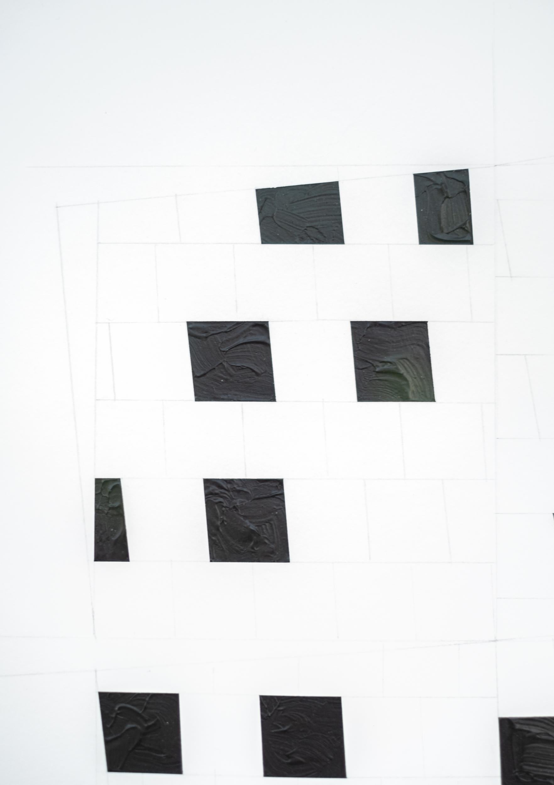 Time Space Zone #3 - zeitgenössische, geometrische Abstraktion,  Bleistift, Acryl auf Papier im Angebot 4