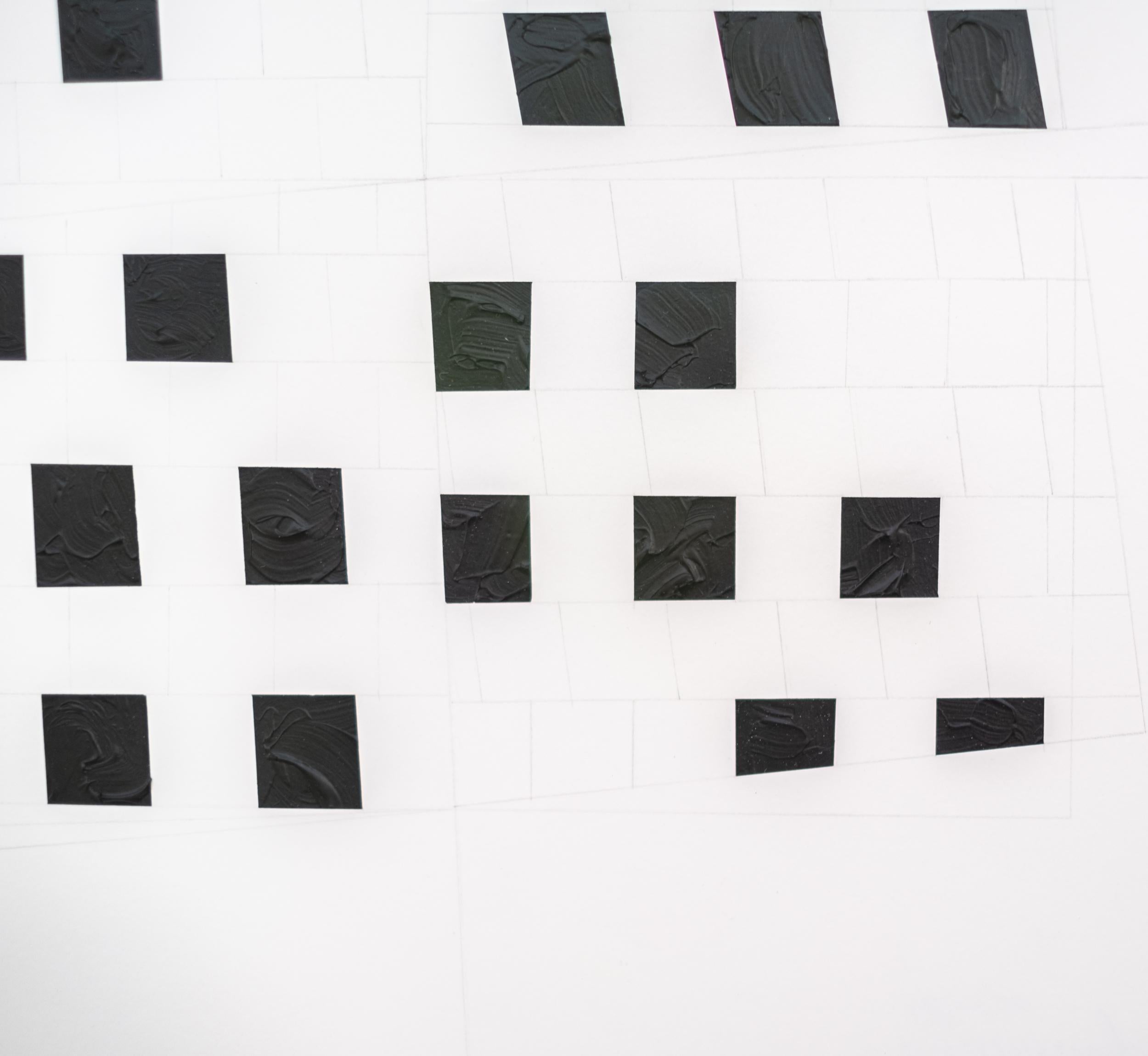 Time Space Zone #3 - zeitgenössische, geometrische Abstraktion,  Bleistift, Acryl auf Papier im Angebot 5