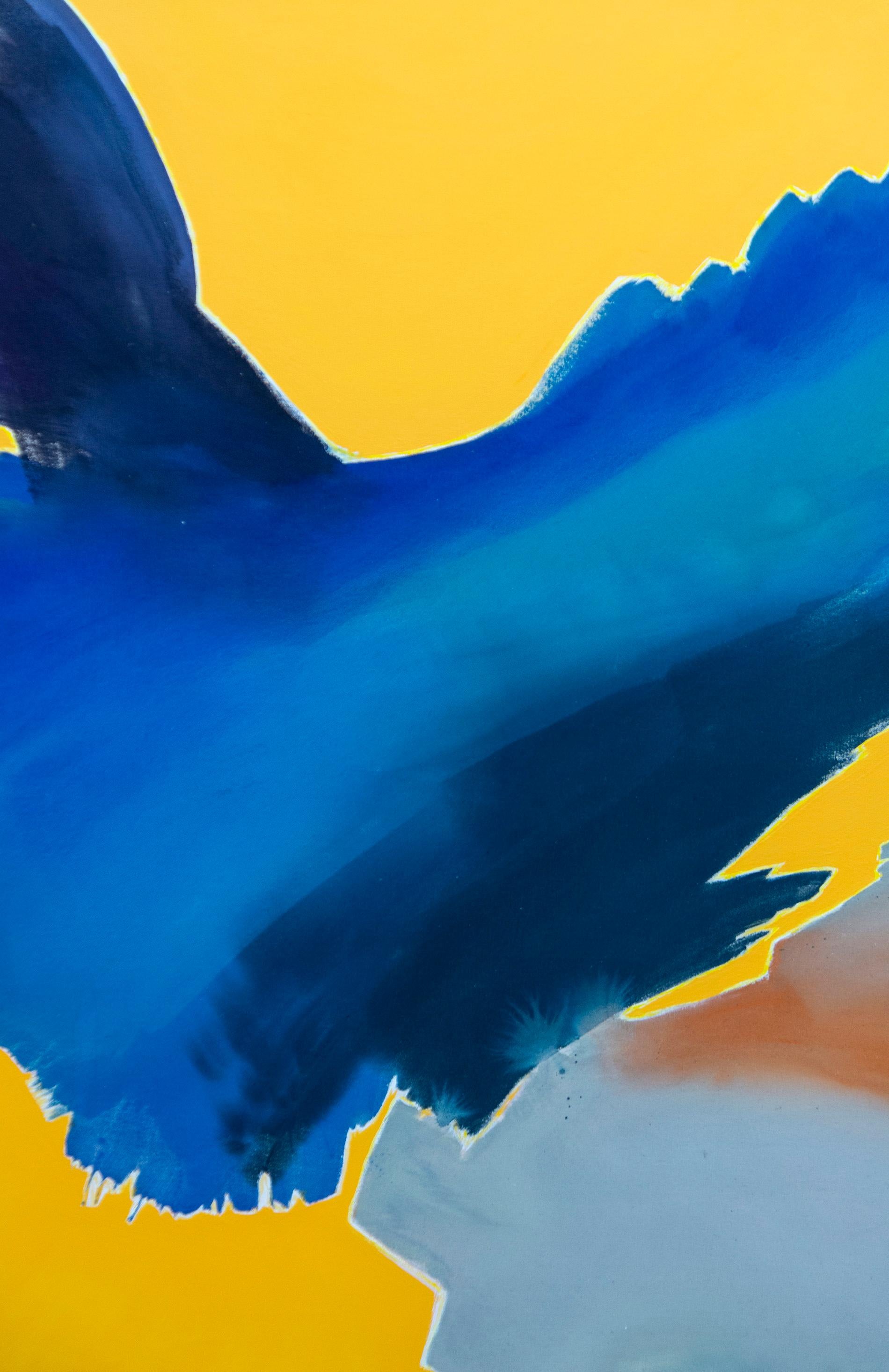 Yukon - groß, farbig, zeitgenössisch, gestisch abstrakt, Acryl auf Leinwand (Orange), Abstract Painting, von Yvonne Lammerich