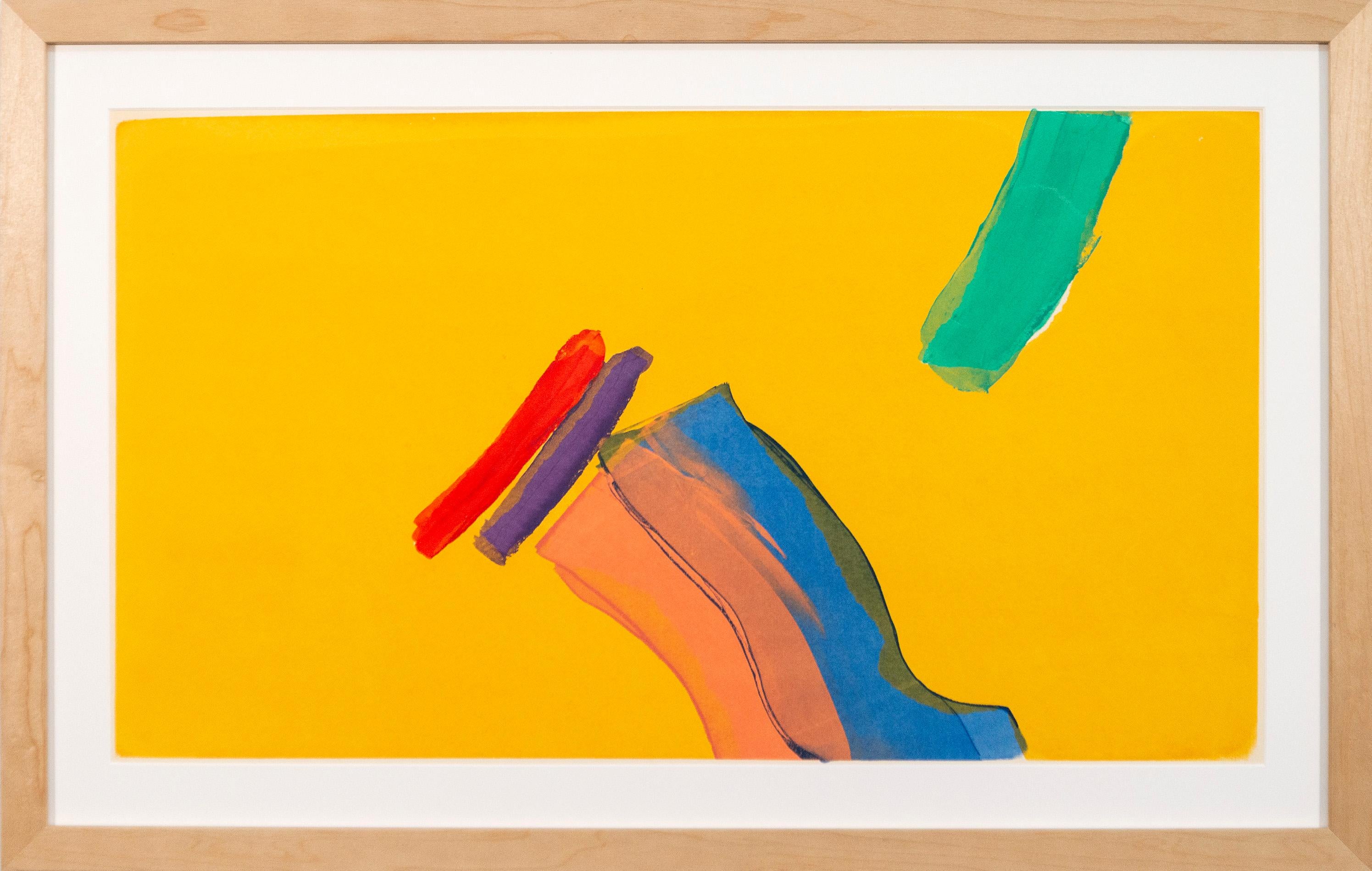 Moving Through - collage de papier coloré, contemporain, abstrait gestuel - Print de Yvonne Lammerich