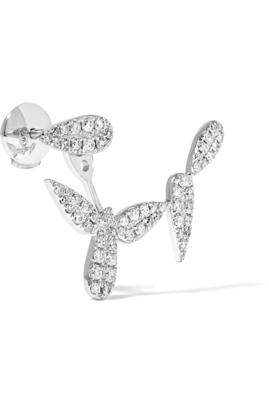 Women's Yvonne Leon Contemporary Stud and Ear Jacket in 18 Karat White Gold