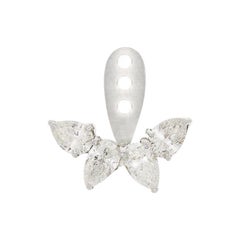 Yvonne Leon's 4 Diamonds Pear Cut EarJacket in 18 Carat White Gold