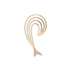 Yvonne Leon's Dolphin Earring in 18 Carat Yellow Gold and Diamonds