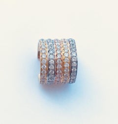 Yvonne Leon's Ear Clip 5 Rows in 18 Carat White Yellow and Pink Gold Diamonds