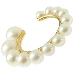 Yvonne Leon's Ear Clip in 18 Carat Yellow Gold and Pearls