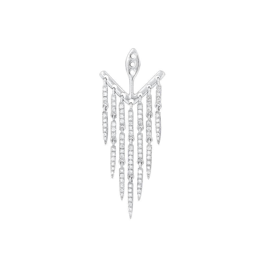 Yvonne Leon's Ear Jacket in 18 Carat White Gold and Diamonds For Sale