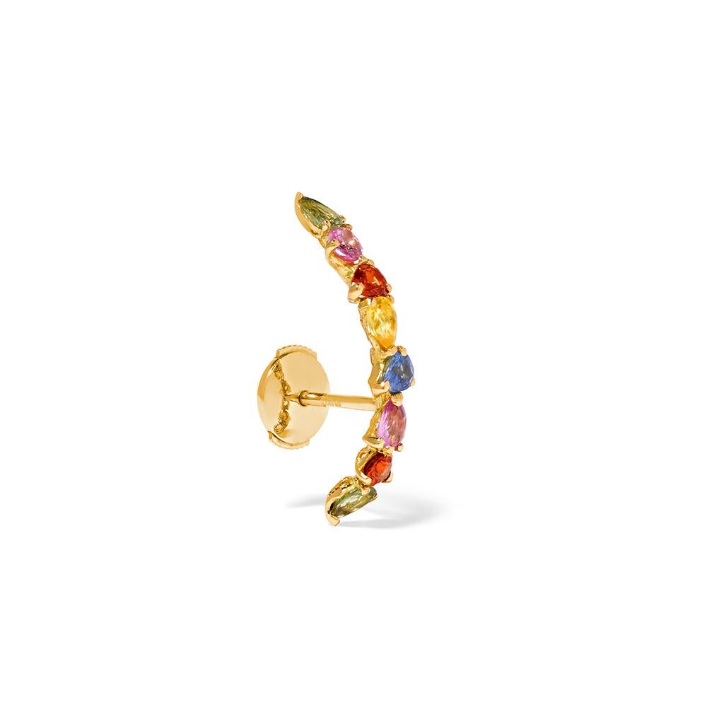 Ear Ring in 18 Carats Yellow Gold 1,55gr approx.
Multicolored Sapphires 0,80ct approx.
Sold by unit as a single earring
Alpa system