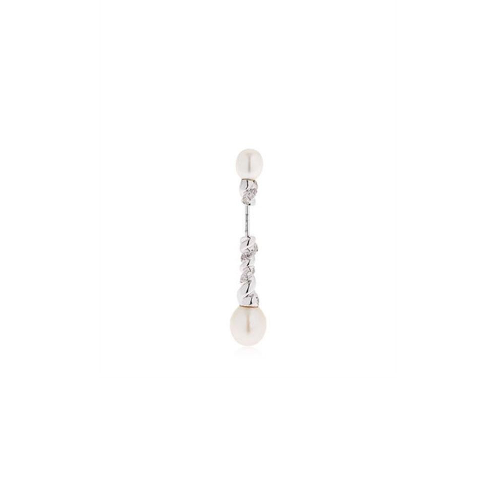 Yvonne Leon's Earring in 18 Carat Gold with Diamonds and Pearls In New Condition In Paris, FR