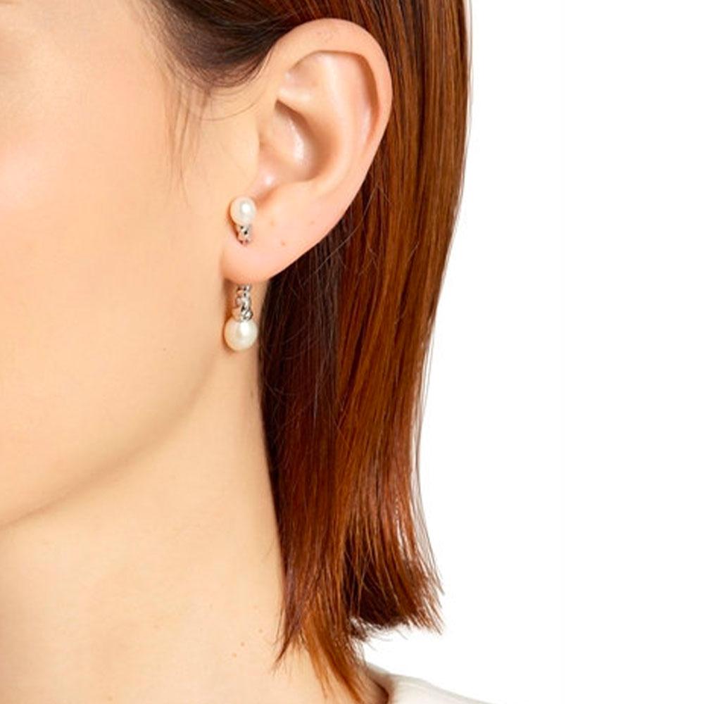 Women's Yvonne Leon's Earring in 18 Carat Gold with Diamonds and Pearls