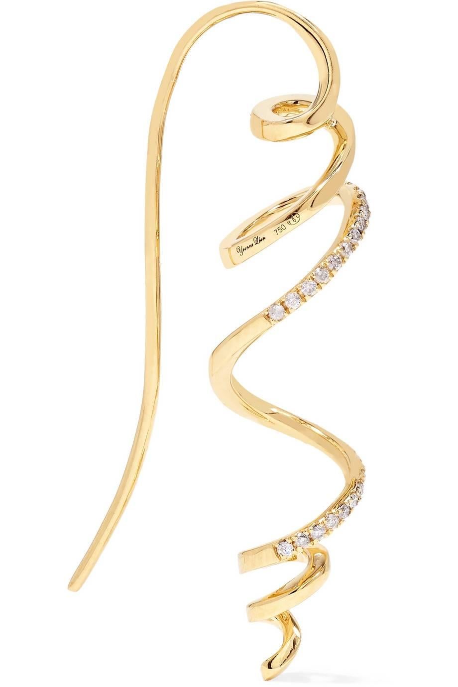 Yvonne Leon's Earring in Yellow Gold 18 Carat with Diamonds In New Condition In Paris, FR