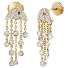 Yvonne Leon's Earring Jelly Fish in Yellow Gold 18 Carat with Diamonds