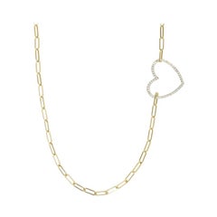Yvonne Leon's Heart Closure Necklace in 18 Karat Yellow Gold and Diamonds
