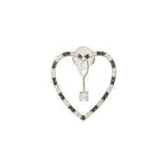 Yvonne Leon's Heart Stud and Ear Jacket in 18 Carat Gold with Diamonds