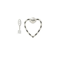 Yvonne Leon's Heart Stud and Ear Jacket in 18 Carat Gold with Diamonds