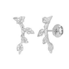 Yvonne Leon's Liane Stud Earring in 18 Carat White Gold and Diamonds