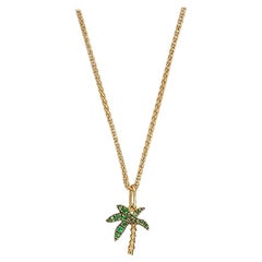 Yvonne Leon's Long Necklace in 18 Karat Yellow Gold with Tsavorites