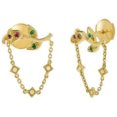 Yvonne Leon
s Necklace Earring in 18 Karat Yellow Gold with Diamonds