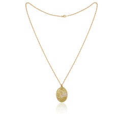 Yvonne Leon's Necklace Happiness Medal with Diamonds in 18 Karat Gold