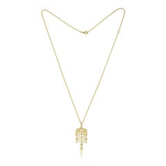 Yvonne Leon Collier en or jaune 18 carats et diamants