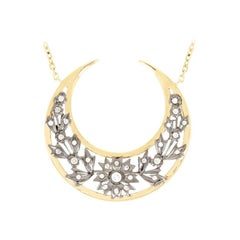 Yvonne Leon's Necklace Moon in 18 Karat Yellow Gold with Diamonds