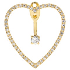 Yvonne Leon
s pair of Heart Earrings in 18 Karat Yellow Gold with Diamonds