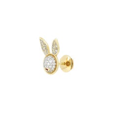 Yvonne Leon's Pair of Rabbit Stud Earrings in 18 Carat Yellow Gold Diamonds