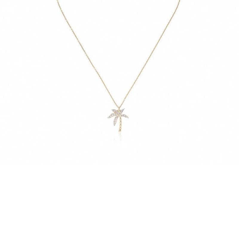 Yvonne Leon's Palm Necklace in 18 Carat Yellow Gold and Diamonds 1