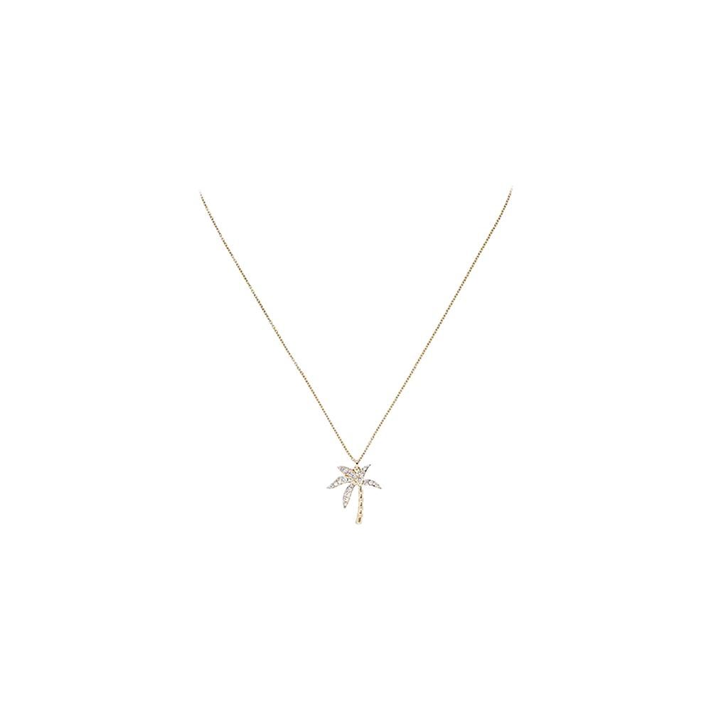 Yvonne Leon's Palm Necklace in 18 Carat Yellow Gold and Diamonds