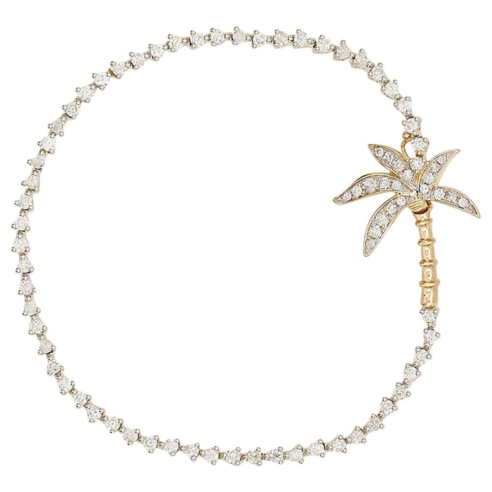 Yvonne Leon's Palm Riviere Bracelet in 18 Carat White Gold and Diamonds
