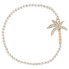 Yvonne Leon's Palm Riviere Bracelet in 18 Carat White Gold and Diamonds