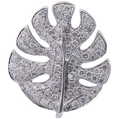 Yvonne Leon's Palm Tree Earring in 18 Karat White Gold and Diamonds