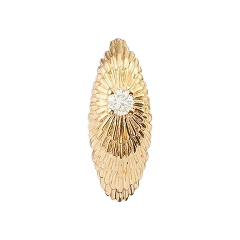 Yvonne Leon's Sea Urchin Pair of Hoops in 18 Karat Yellow Gold and Diamond For Sale