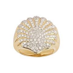 Yvonne Leon's Shell Diamonds Pinky Ring in 18 Karat Yellow Gold