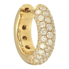 Yvonne Leon's Single Diamond Hoop in 18 Karat Yellow Gold